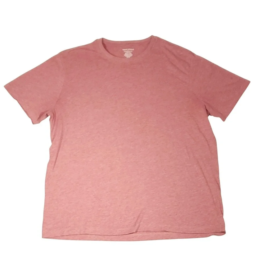 Banana Republic Shirt Mens XL Pink Premium‎ Wash Tee Tagless Crewneck Solid Soft